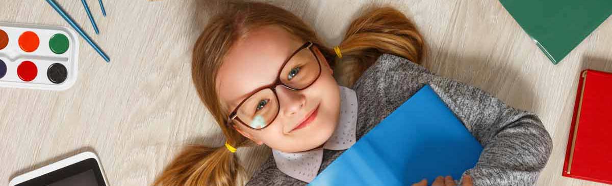 child with glasses