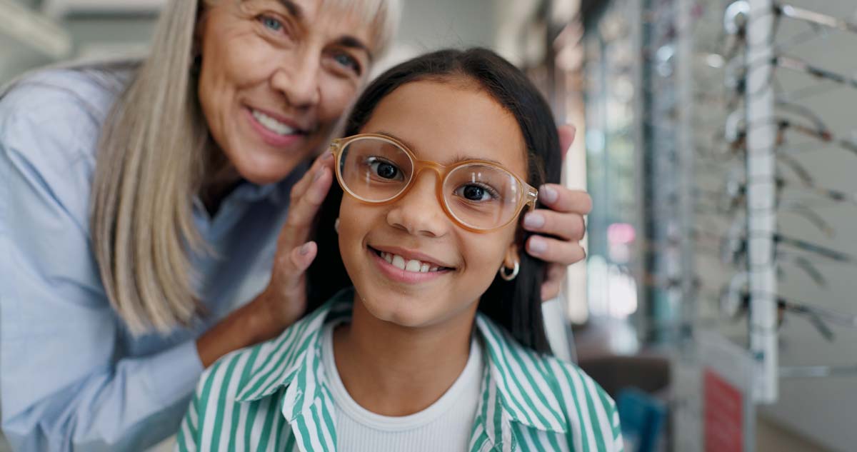 Girl wearing glasses
