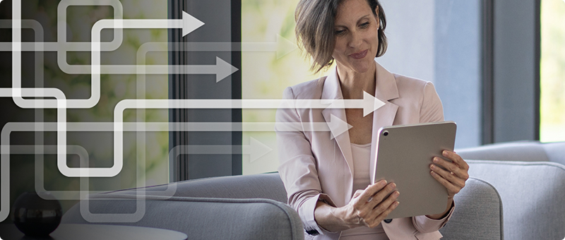 Woman using tablet